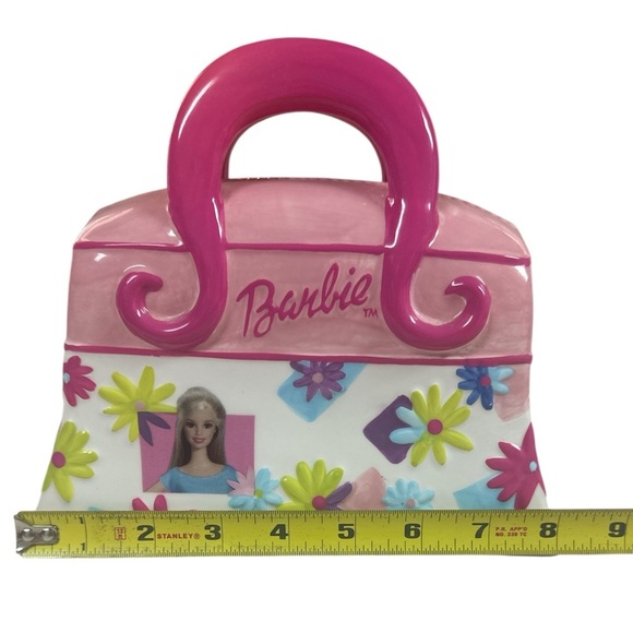 Barbie Kreisler Purse Coin Bank 2002 Ceramic Collectible Pink Handles - Picture 8 of 10